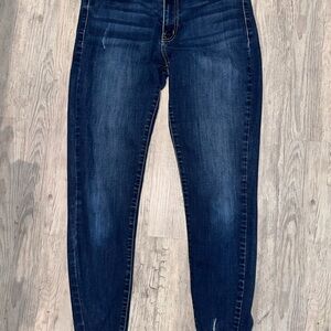 Kancan Skinny Jeans with Tapered Leg and Contrast Stitching